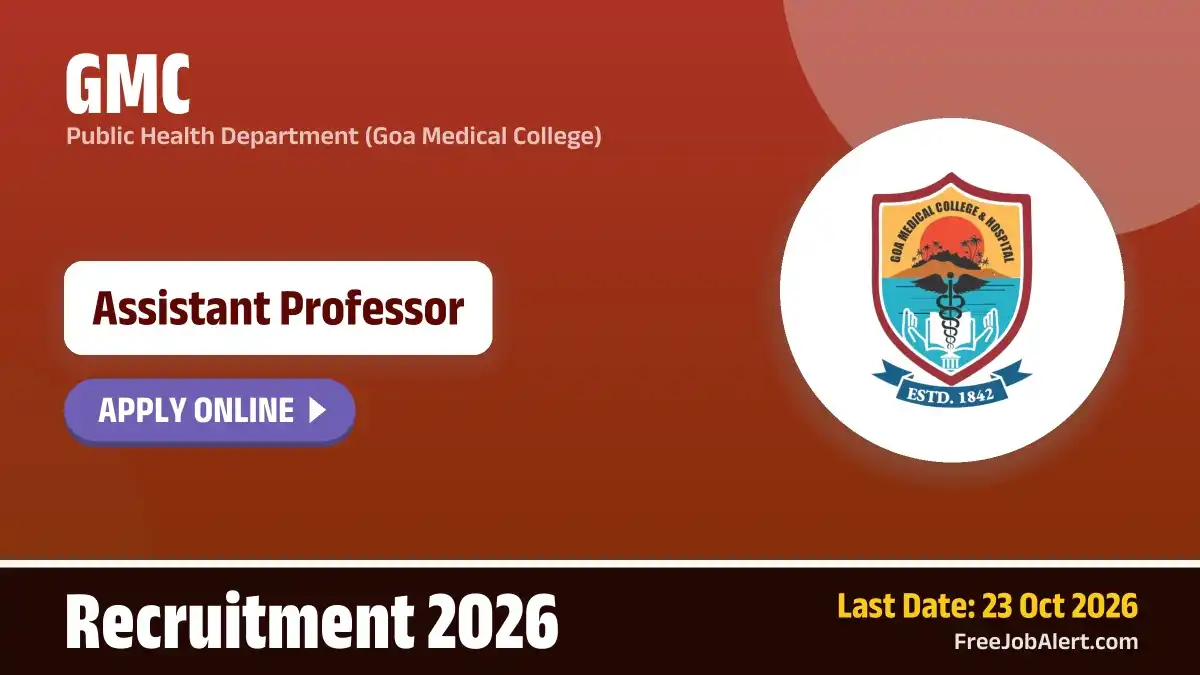 GMC Assistant Professor Recruitment 2026 – Apply Online