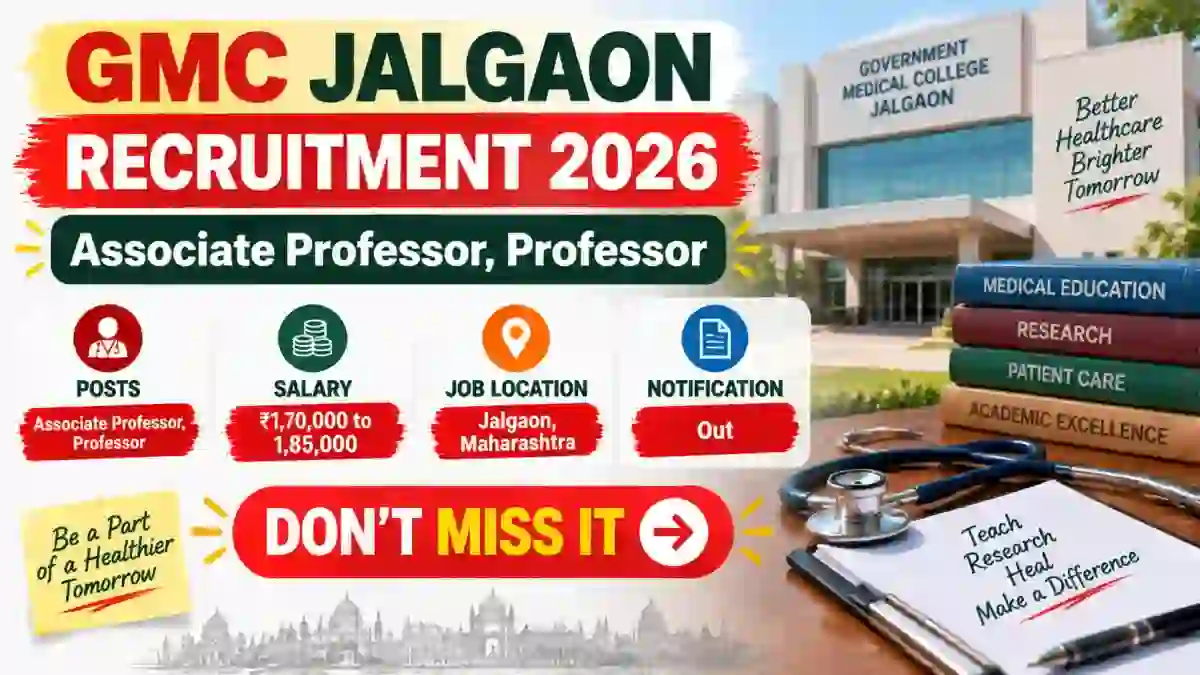 GMC Jalgaon Recruitment 2026 - Apply Offline for 21 Professor and Associate Professor Posts