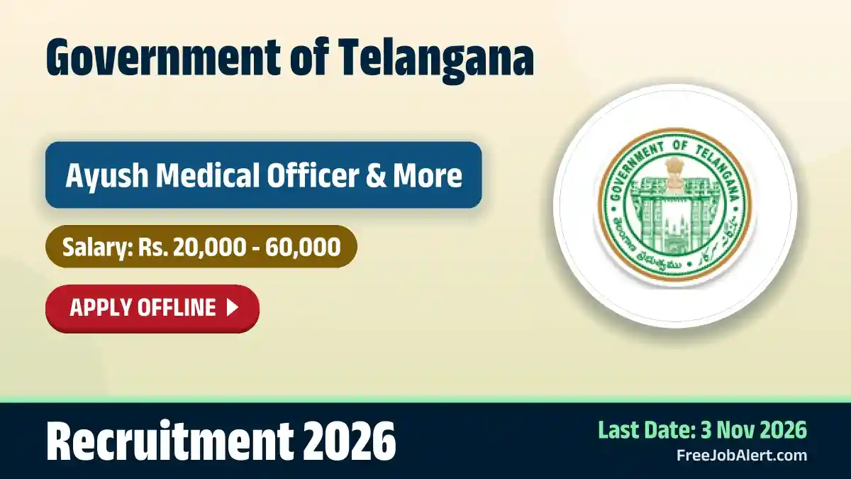 Government of Telangana Recruitment 2026 – Apply Offline for 6 Ayush Medical Officer, Dietician and More Posts