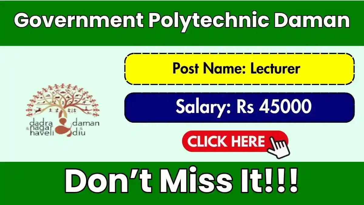 Government Polytechnic Daman Lecturer Recruitment 2026 - Apply Offline
