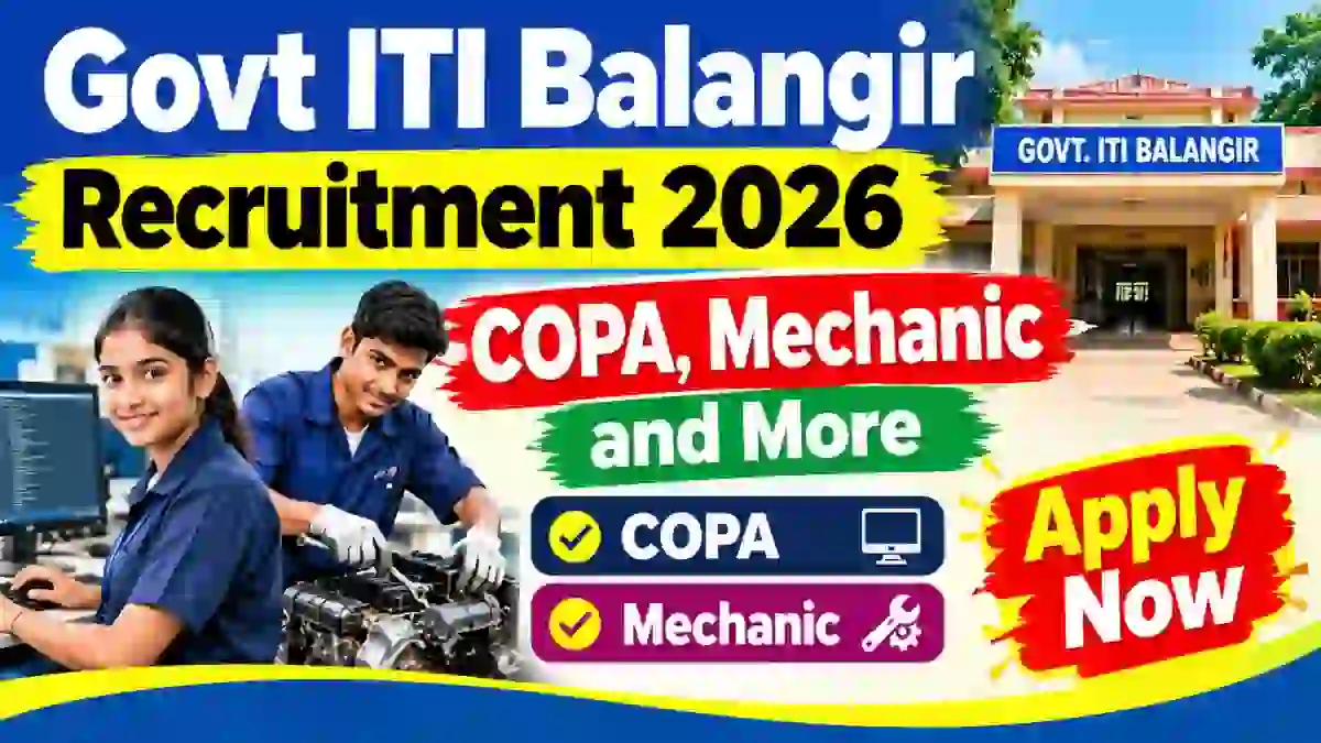 Govt ITI Balangir Guest Instructor Recruitment 2026 - Walkin