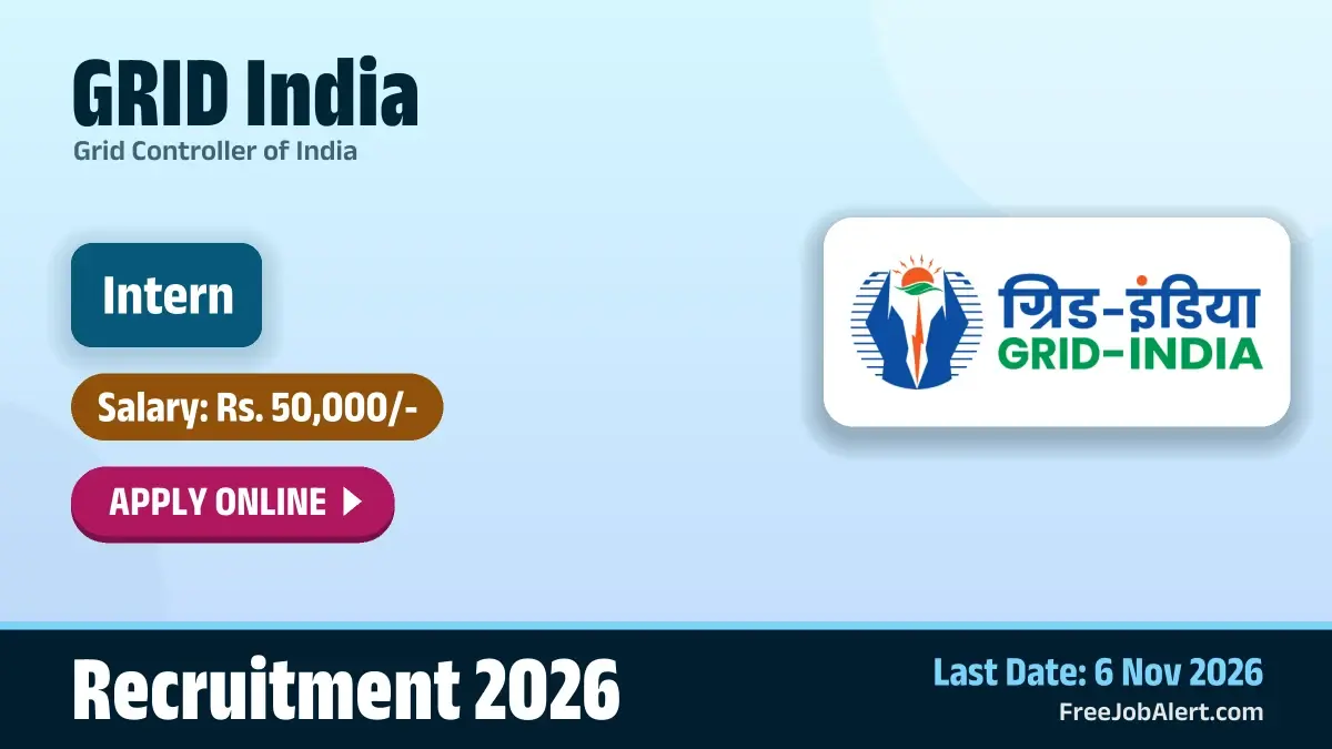 GRID India Intern Recruitment 2026 – Apply Online for 15 Posts