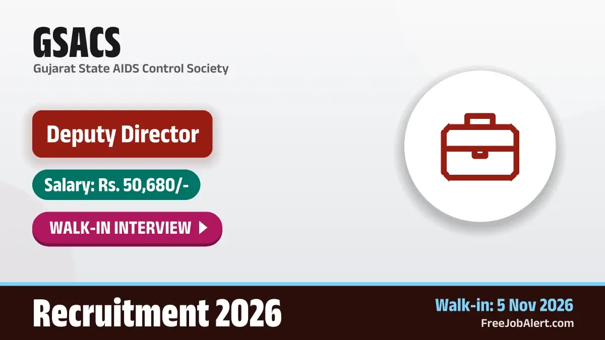 GSACS Deputy Director Recruitment 2026 – Walkin GSACS Deputy Director Recruitment 2026 – Walkin