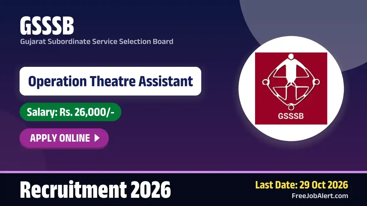 GSSSB Operation Theatre Assistant Recruitment 2026 – Apply Online for 16 Posts