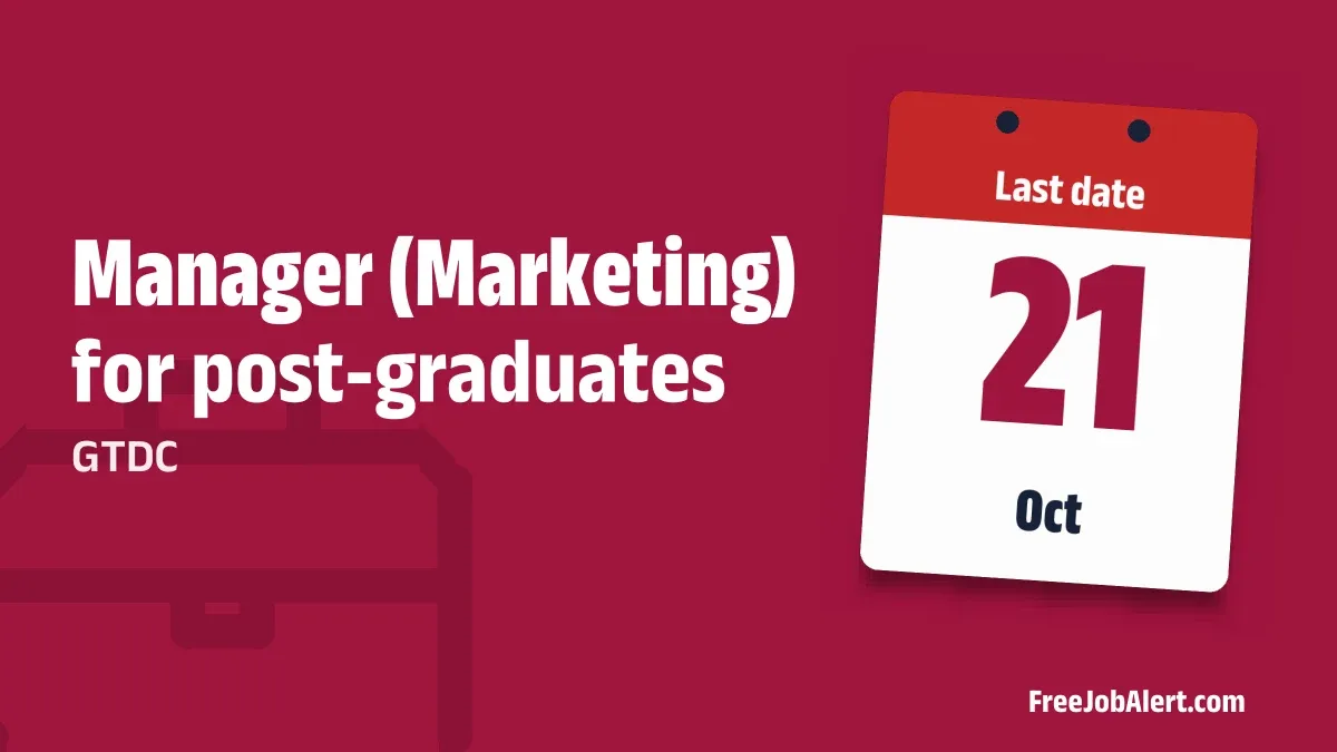GTDC Manager Recruitment 2026 – Apply Offline