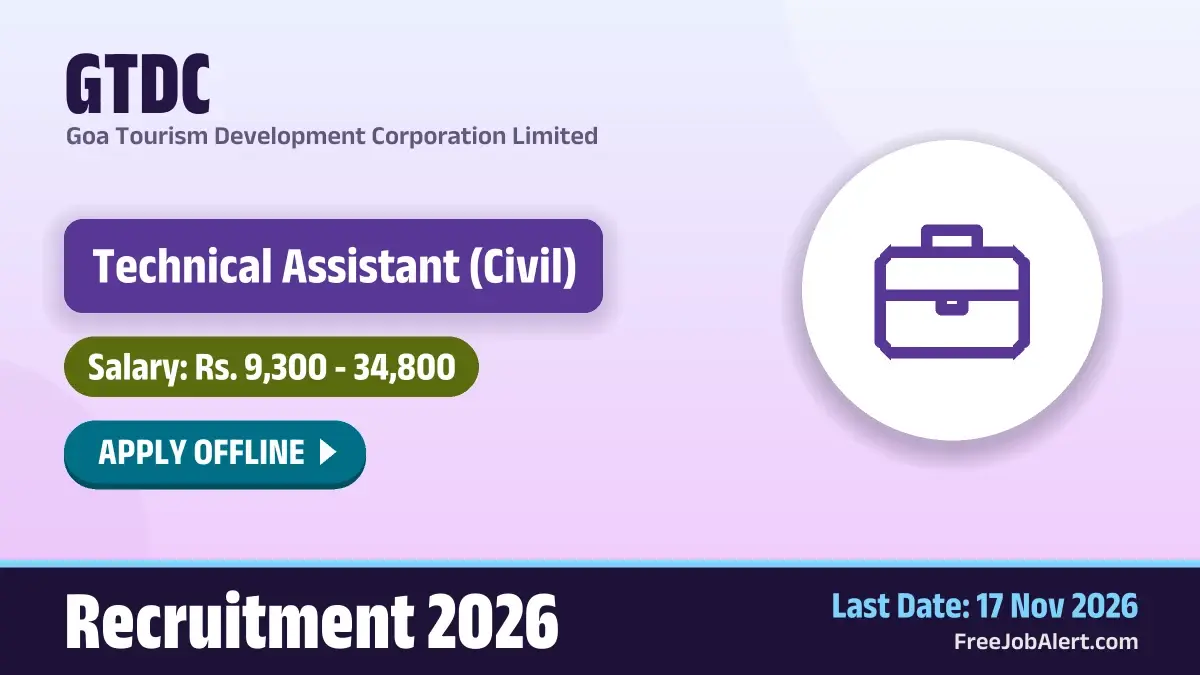 GTDC Technical Assistant Recruitment 2026 – Apply Offline