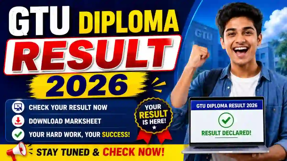GTU Diploma Result 2026 Out - Check 1st Sem Regular Result Online @ gtu.ac.in