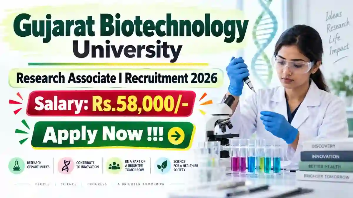 Gujarat Biotechnology University Research Associate I Recruitment 2026 - Apply Online Gujarat Biotechnology University Research Associate I Recruitment 2026 - Apply Online