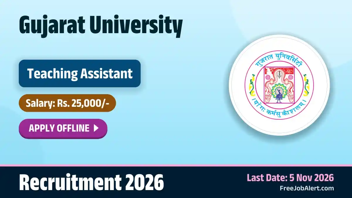 Gujarat University Teaching Assistant (Psychology) Recruitment 2026 – Apply Offline Gujarat University Teaching Assistant (Psychology) Recruitment 2026 – Apply Offline
