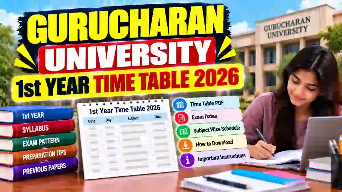 Gurucharan University Odd Semester Exam Schedule 2026 Out - Download FYUGP & FYIMP @ gurucharanuniversity.ac.in