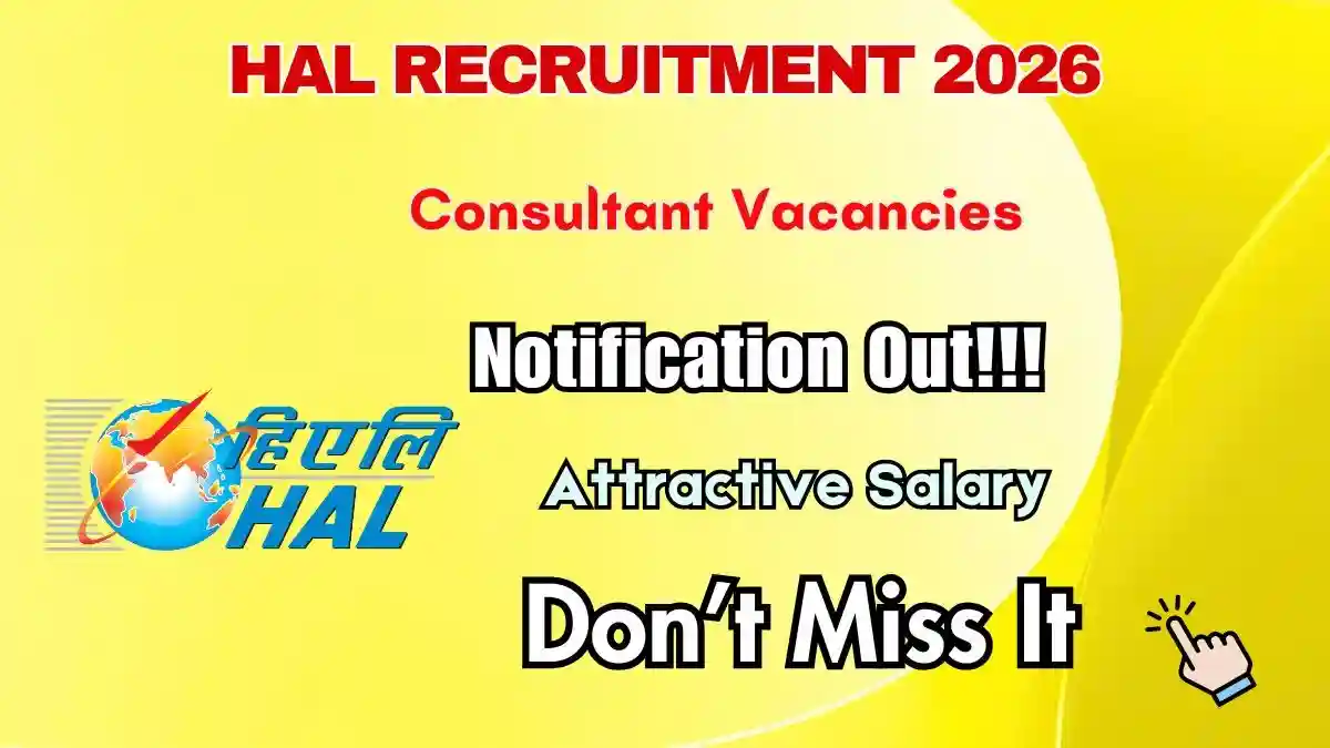 HAL Consultant Recruitment 2026 - Apply Offline HAL Consultant Recruitment 2026 - Apply Offline