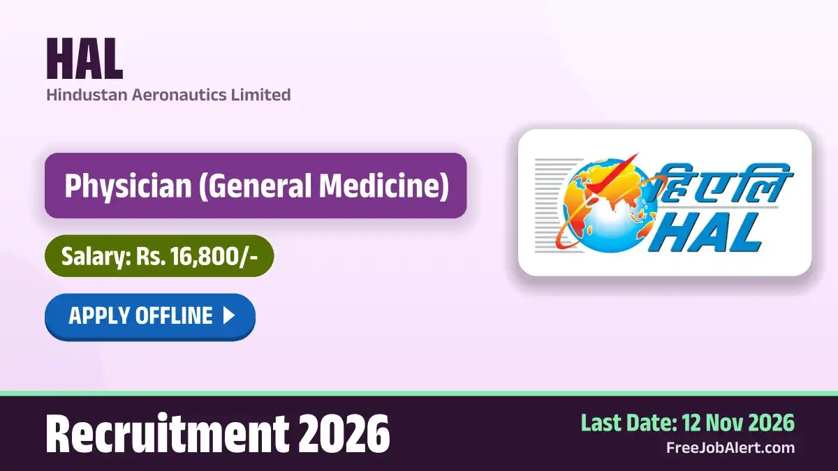 HAL Physician Recruitment 2026 – Apply Offline