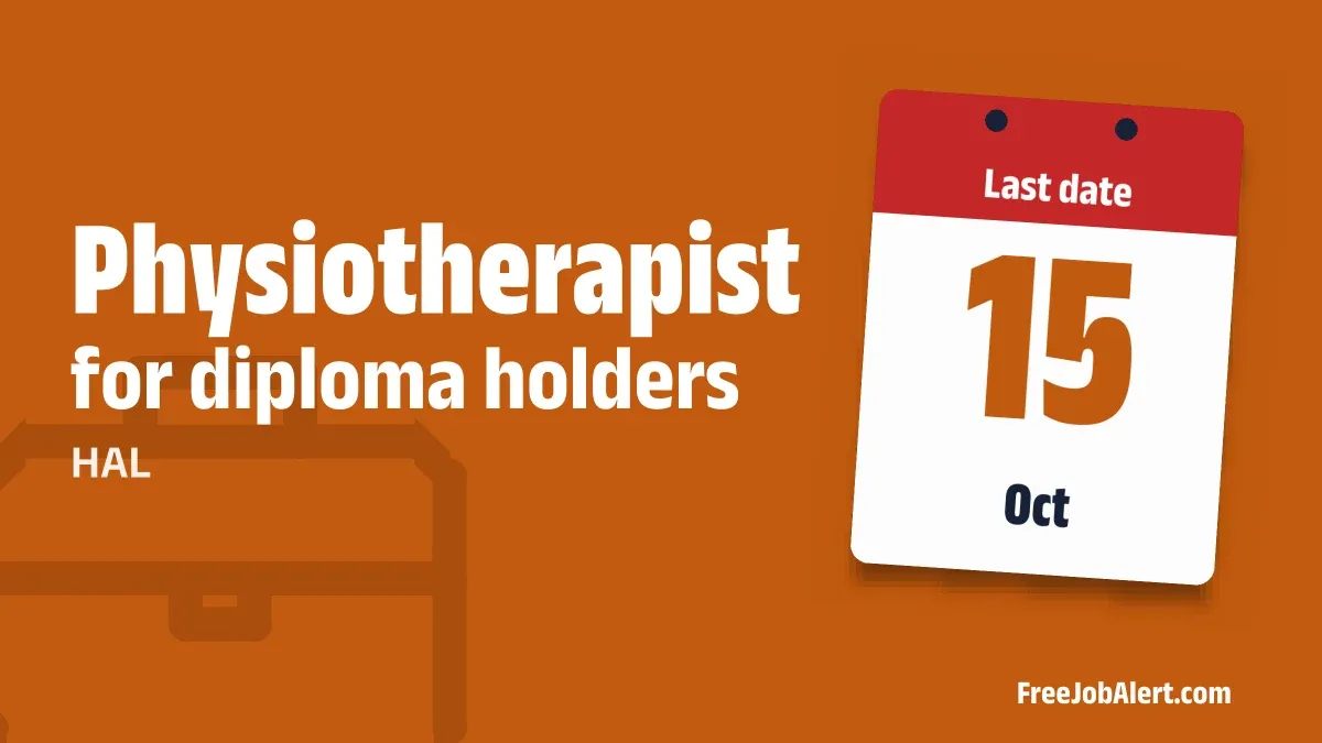 HAL Physiotherapist (Part Time / Visit Basis) Recruitment 2026 – Apply Offline for 2 Posts