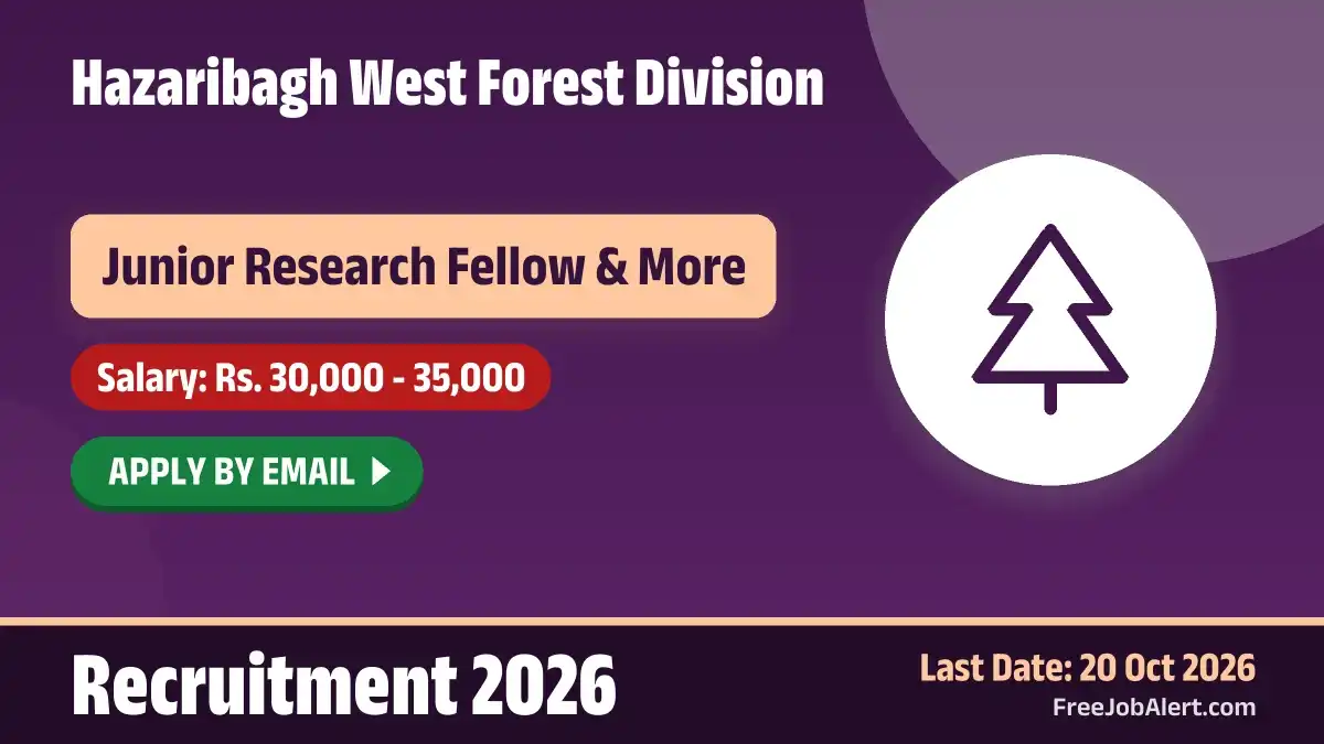 Hazaribagh West Forest Division Recruitment 2026 – Apply Online for SRF, JRF Posts