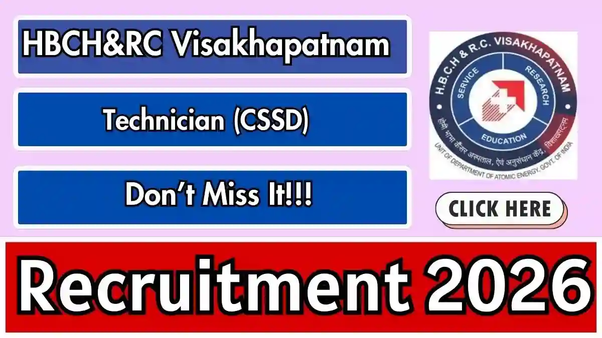 HBCH&RC Visakhapatnam Technician Recruitment 2026 - Walkin