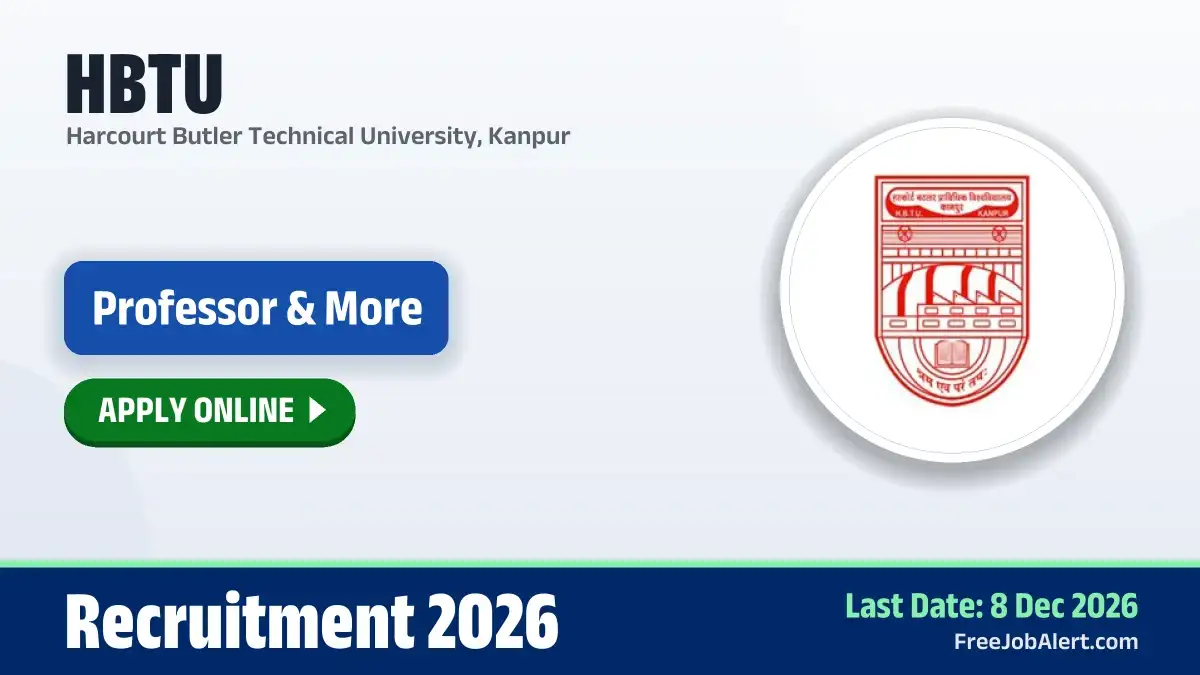 HBTU Recruitment 2026 – Apply Online for 25 Professor, Associate Professor and More Posts HBTU Recruitment 2026 – Apply Online for 25 Professor, Associate Professor and More Posts