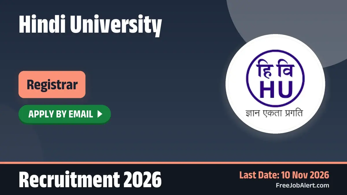 Hindi University Registrar Recruitment 2026 – Apply Online