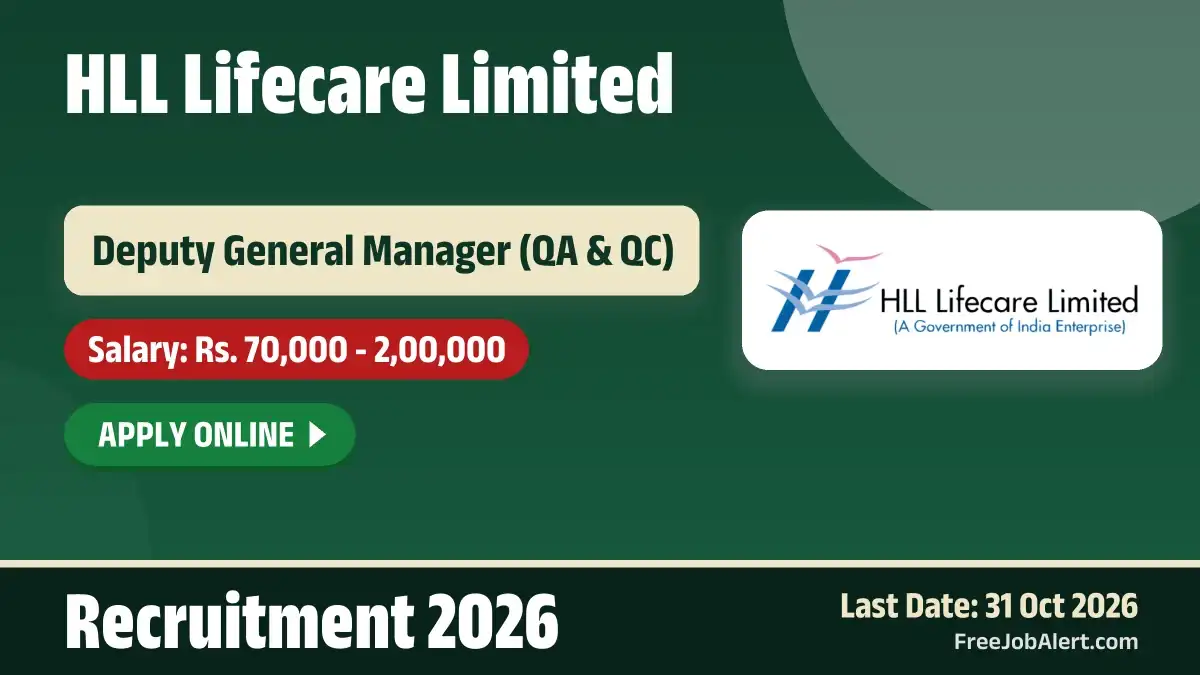 HLL Deputy General Manager Recruitment 2026 – Apply Online HLL Deputy General Manager Recruitment 2026 – Apply Online