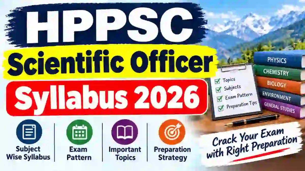 HPPSC Scientific Officier Syllabus 2026 - Download Unit-Wise Topics and Exam Pattern at hppsc.hp.gov.in
