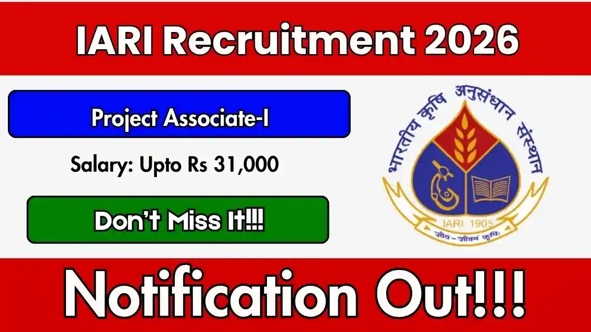 IARI Project Associate Recruitment 2026 - Apply Online
