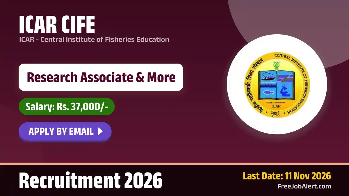 ICAR CIFE Recruitment 2026 – Apply Online for 2 Research Associate, Junior Research Fellowship Posts