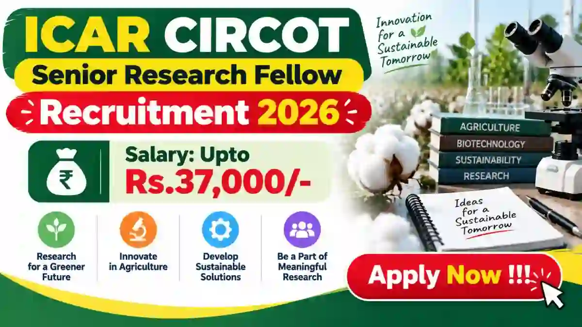 ICAR CIRCOT Senior Research Fellow Recruitment 2026 - Apply Online