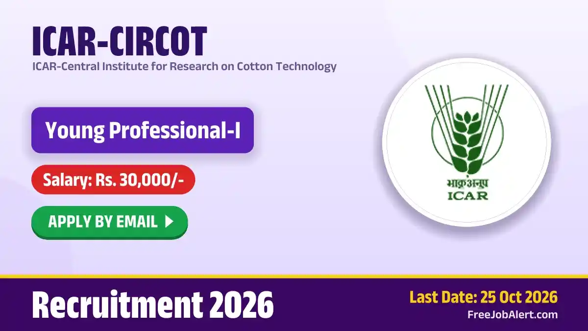 ICAR CIRCOT Young Professional-I Recruitment 2026 – Apply Online