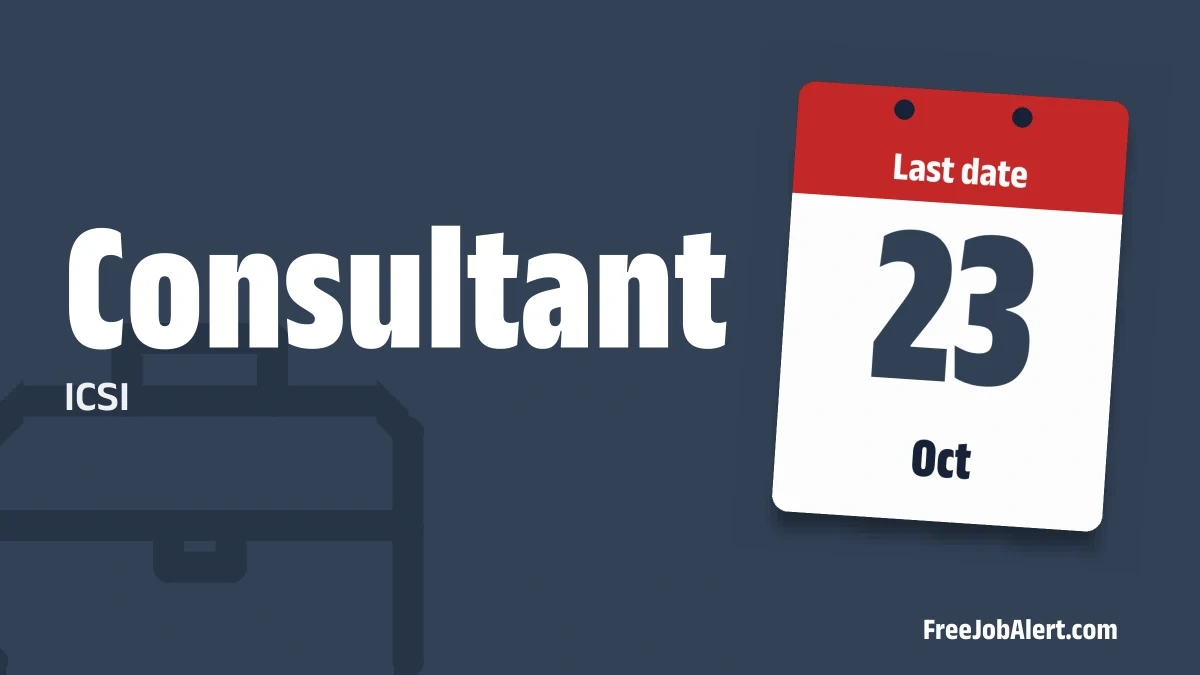 ICSI Consultant Recruitment 2026 – Apply Online ICSI Consultant Recruitment 2026 – Apply Online
