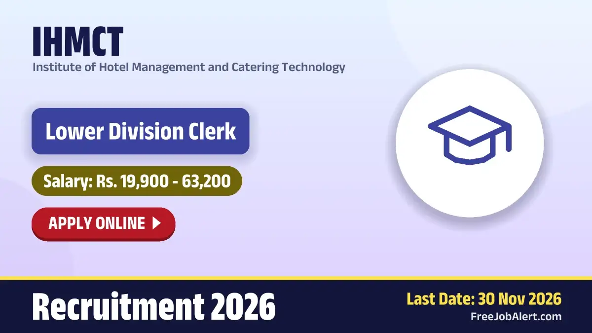IHMCT Lower Division Clerk Recruitment 2026 – Apply Online