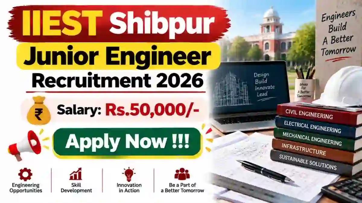 IIEST Shibpur Junior Engineer Recruitment 2026 - Apply Online IIEST Shibpur Junior Engineer Recruitment 2026 - Apply Online