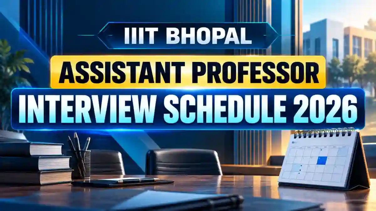 IIIT Bhopal Assistant Professor Interview Schedule 2026 - Dates & Venue