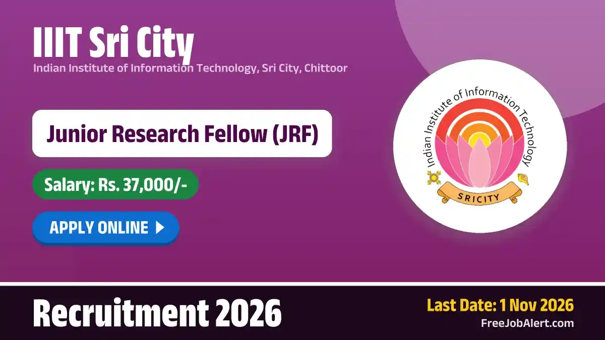 IIIT Sri City Junior Research Fellow Recruitment 2026 – Apply Online