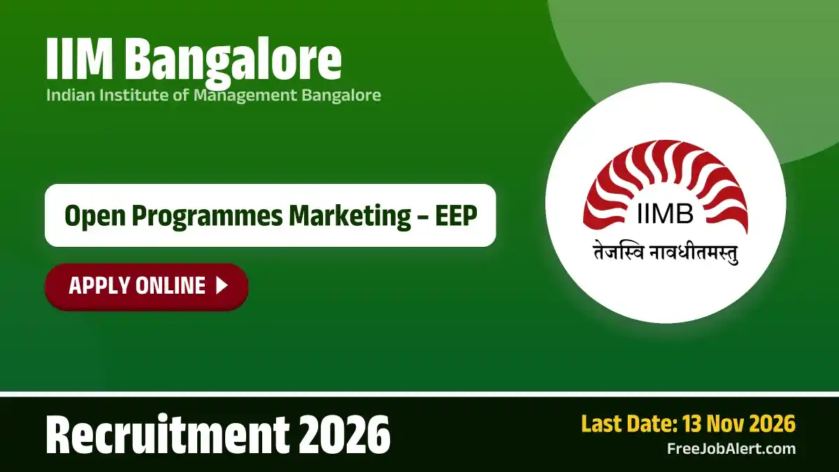 IIM Bangalore Open Programmes Marketing Recruitment 2026 – Apply Online