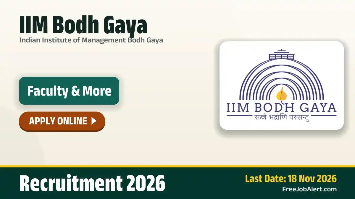 IIM Bodh Gaya Recruitment 2026 – Apply Online for 3 Faculty, Professor of Practice and More Posts