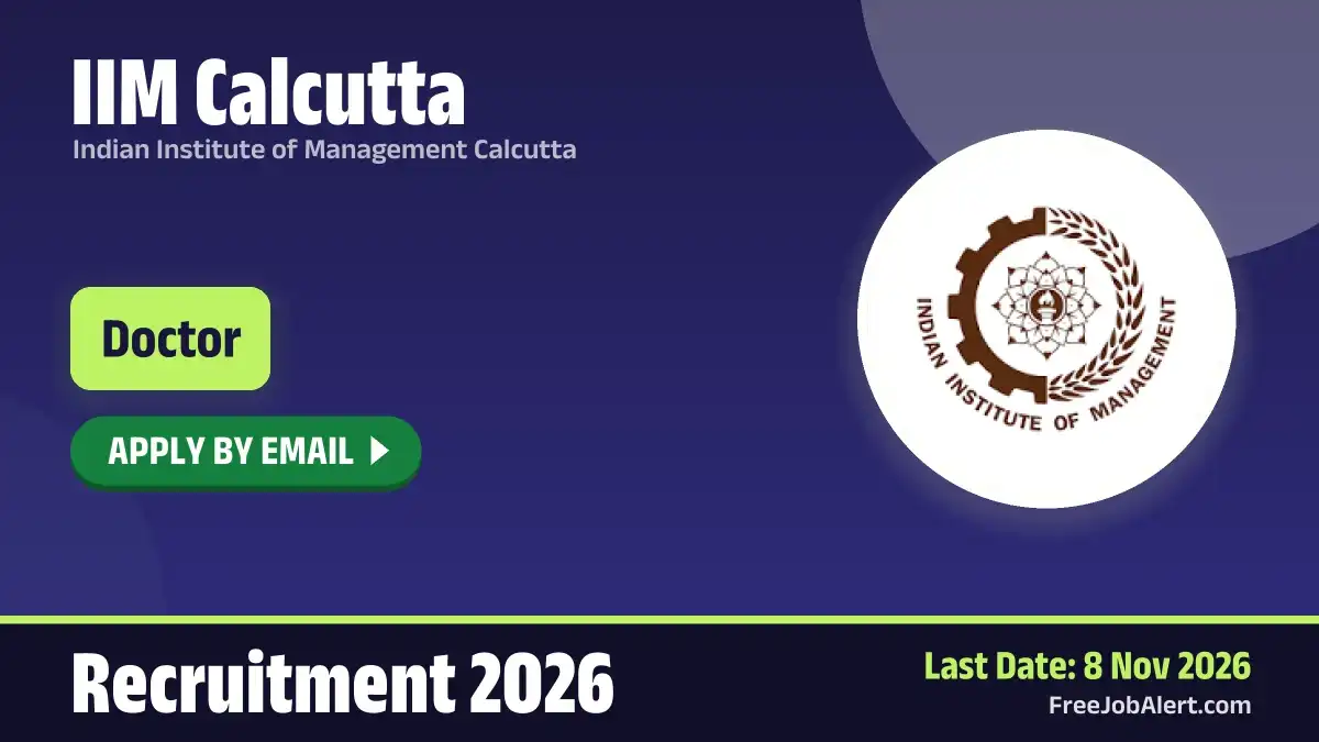 IIM Calcutta Doctor Recruitment 2026 – Apply Online