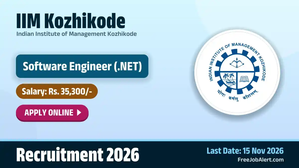 IIM Kozhikode Software Engineer Recruitment 2026 – Apply Online