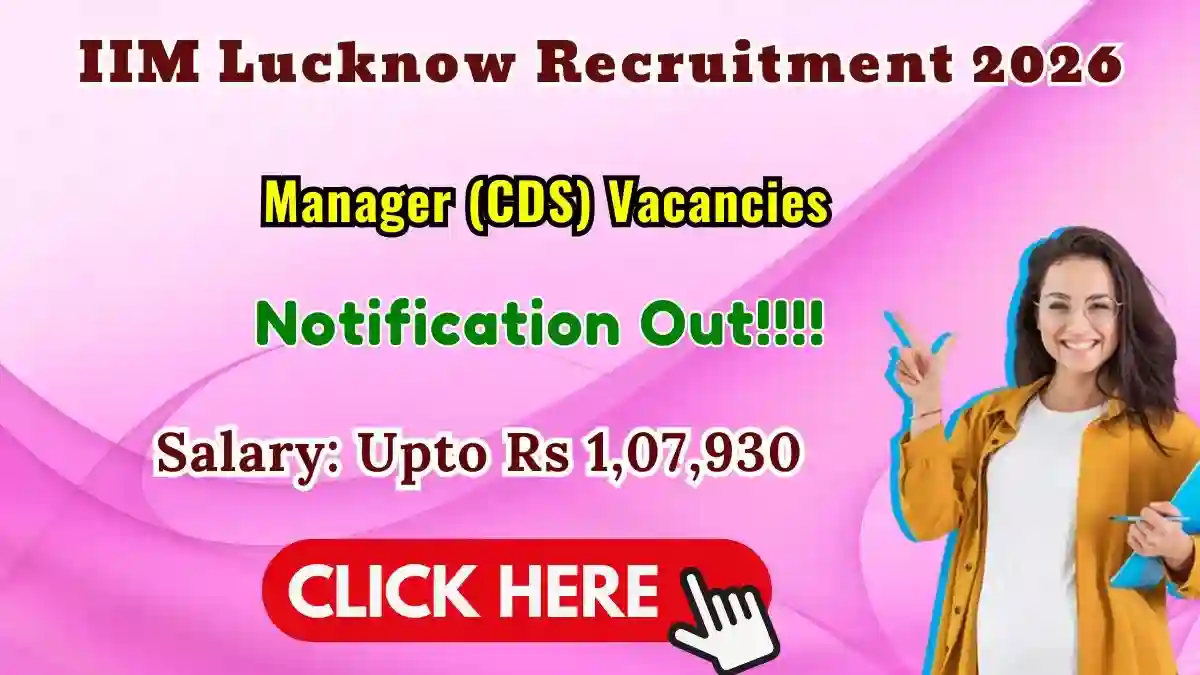 IIM Lucknow Manager Recruitment 2026 - Apply Online IIM Lucknow Manager Recruitment 2026 - Apply Online