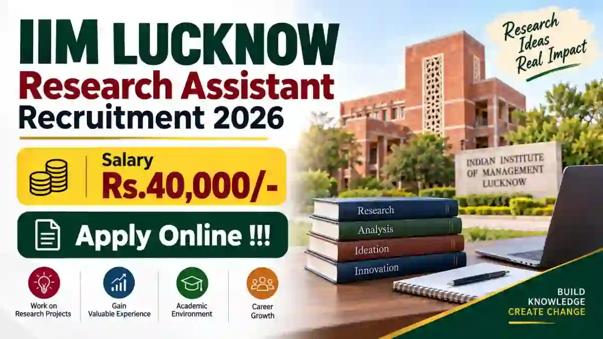 IIM Lucknow Research Assistant Recruitment 2026 - Apply Online