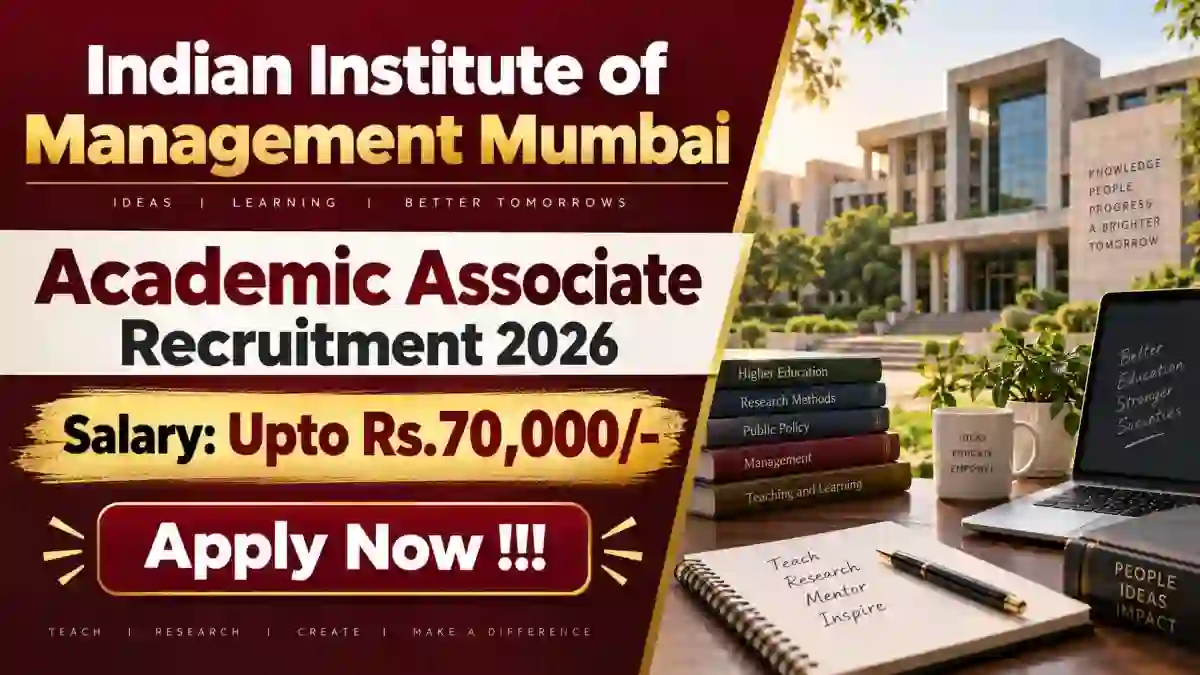 IIM Mumbai Academic Associate Recruitment 2026 - Apply Online for 15 Posts