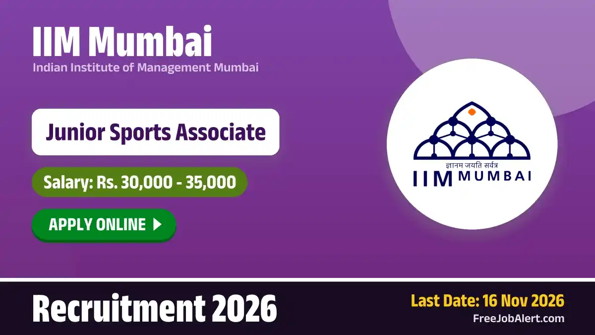IIM Mumbai Junior Sports Associate Recruitment 2026 – Apply Online IIM Mumbai Junior Sports Associate Recruitment 2026 – Apply Online
