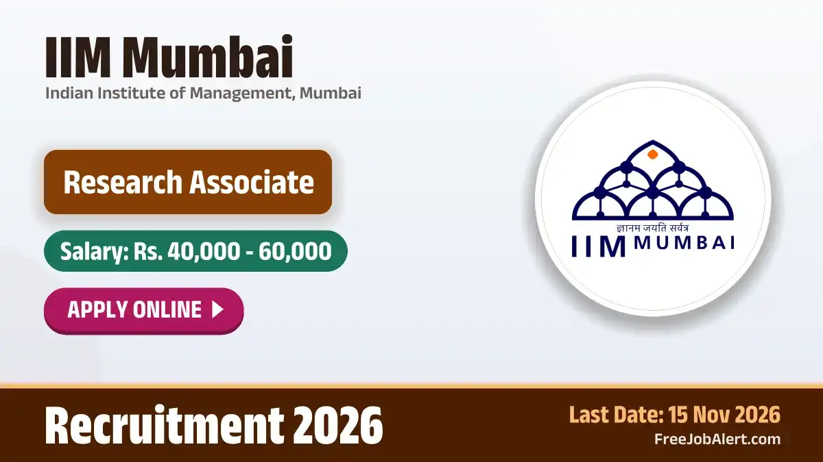 IIM Mumbai Research Associate Recruitment 2026 – Apply Online IIM Mumbai Research Associate Recruitment 2026 – Apply Online