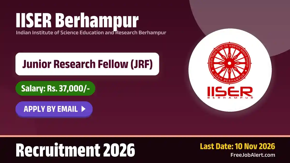 IISER Berhampur Junior Research Fellow Recruitment 2026 – Apply Online