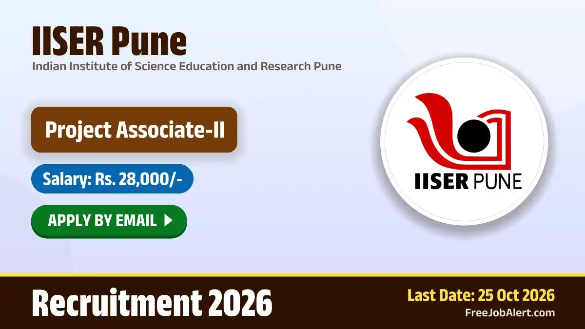 IISER Pune Project Associate II Recruitment 2026 – Apply Online