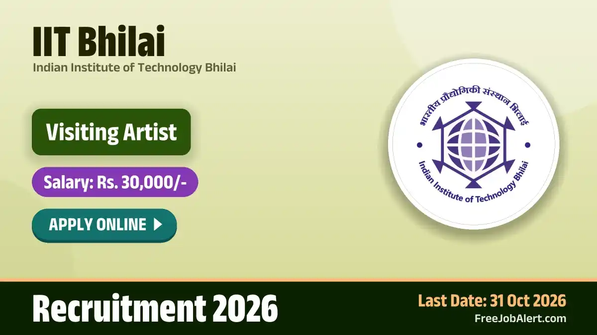 IIT Bhilai Visiting Artist Recruitment 2026 – Apply Online