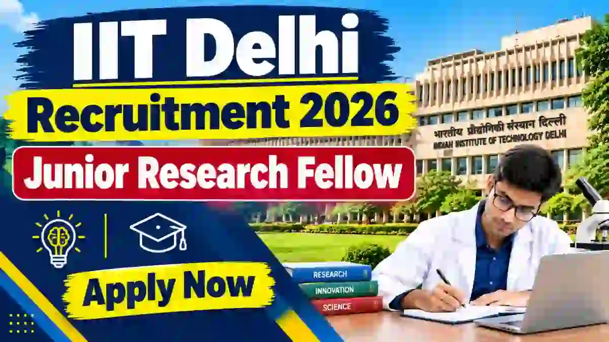 IIT Delhi Junior Research Fellow Recruitment 2026 - Apply Online