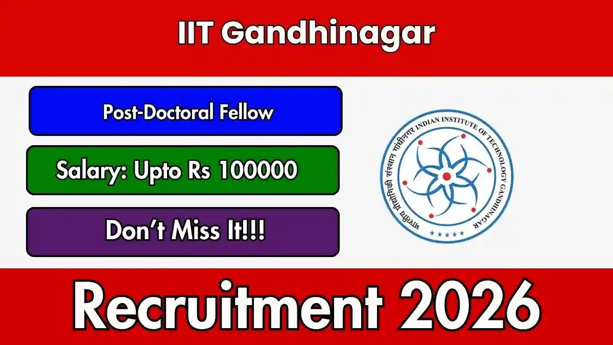 IIT Gandhinagar Post-Doctoral Fellow Recruitment 2026 - Apply Online