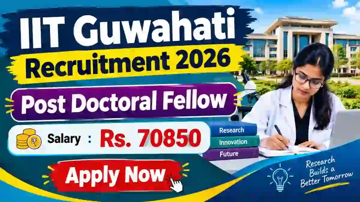 IIT Guwahati Post Doctoral Fellow Recruitment 2026 - Apply Online
