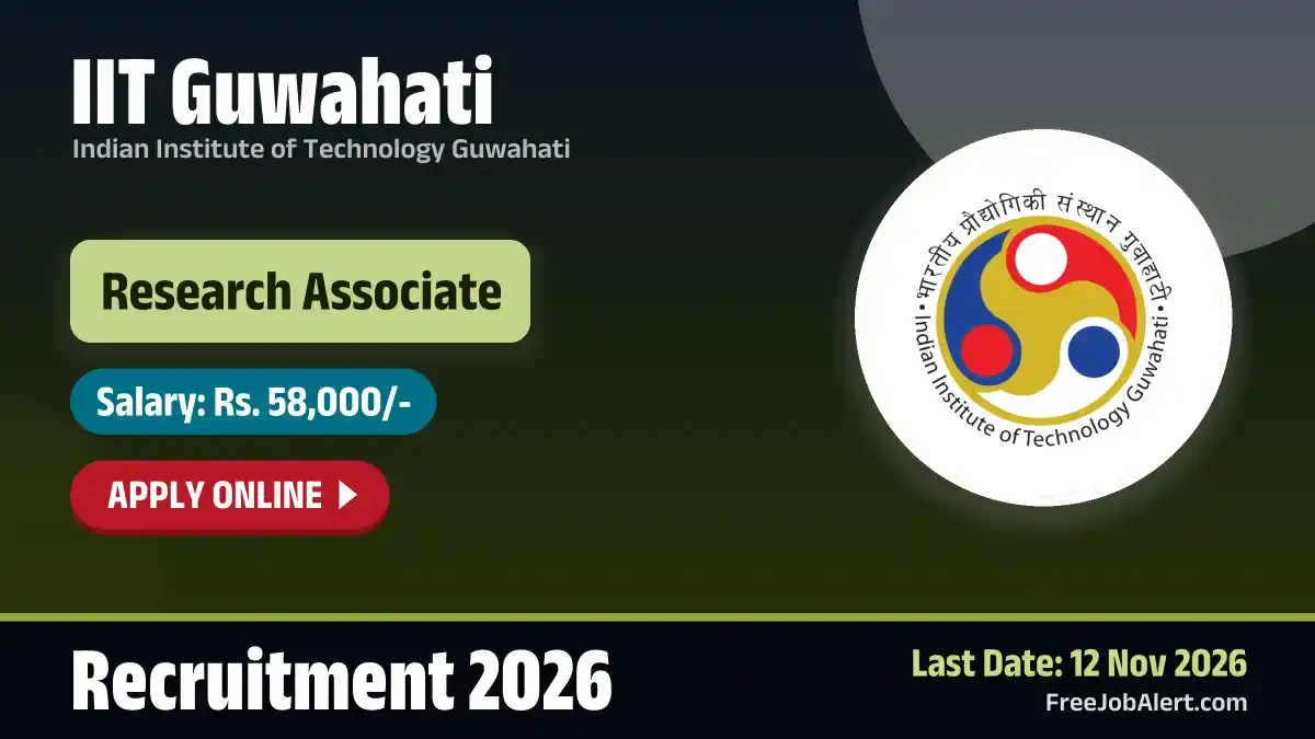 IIT Guwahati Research Associate (Mathematics) Recruitment 2026 – Apply Online IIT Guwahati Research Associate (Mathematics) Recruitment 2026 – Apply Online
