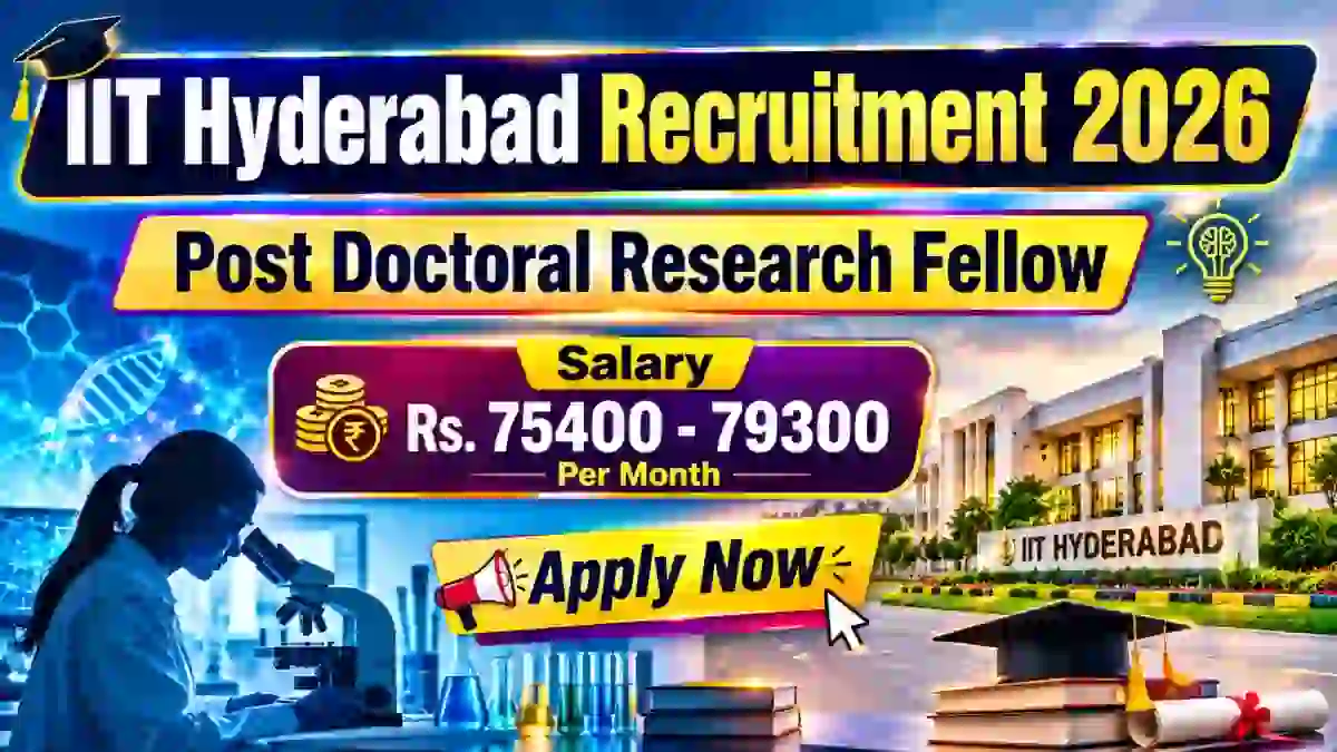 IIT Hyderabad Post-Doctoral Research Fellow Recruitment 2026 - Apply Online