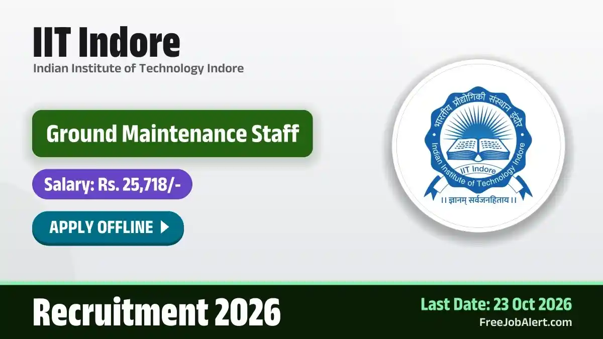 IIT Indore Ground Maintenance Staff Recruitment 2026 – Apply Offline